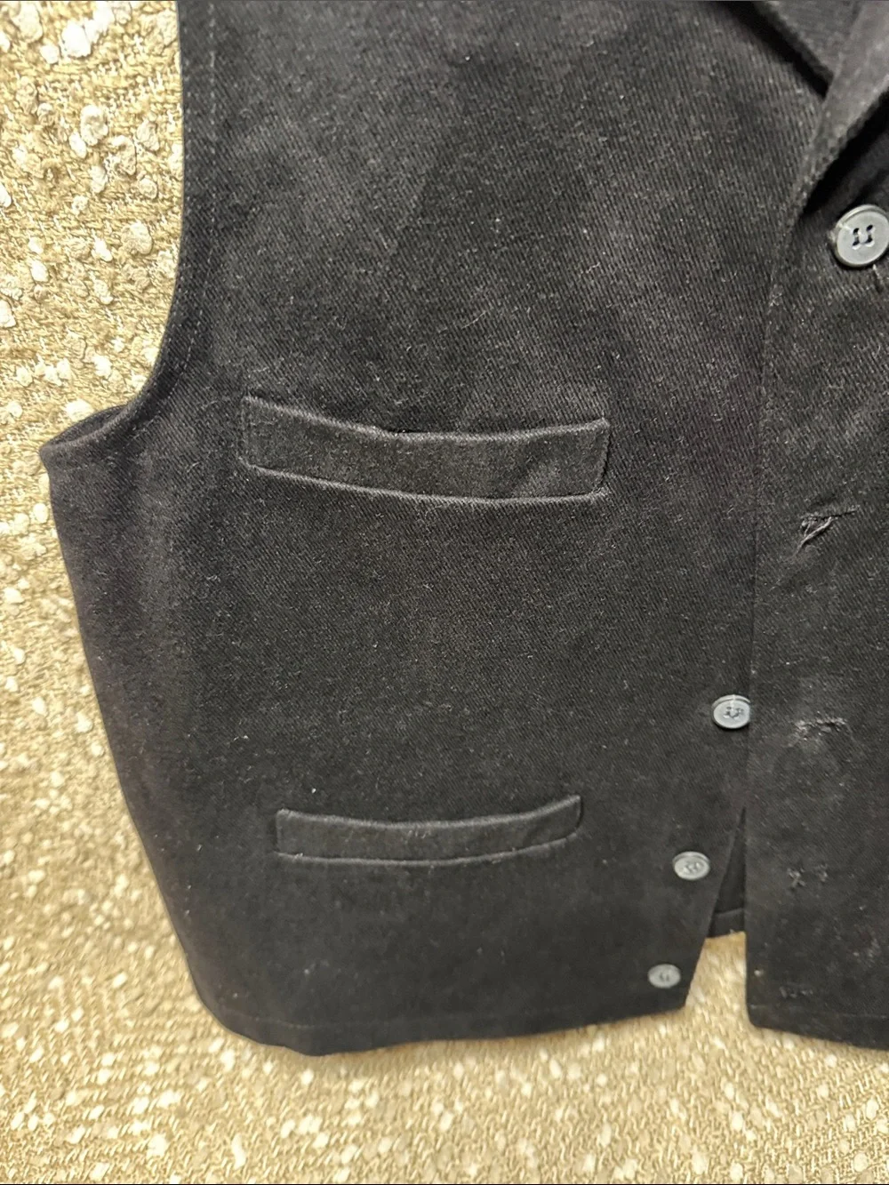 Men's Black Tailored Vest with Notch Lapel